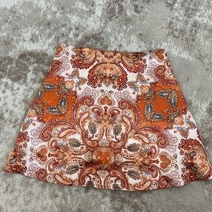 Vintage paisley silk mini skirt